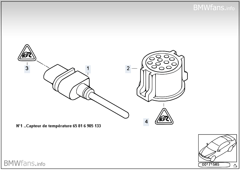 Sonde temperature exterieur bmw e46